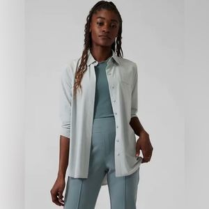 Athleta Women's XXS Urbanite  Button Front Lightweight Blouse Work Travel
